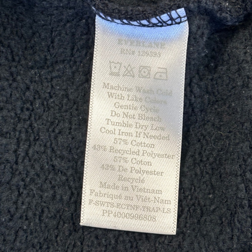 Everlane Black ReNew Sweatshirt XS Crew Neck Raglan Sleeve Cropped Pullover‎ - Picture 8 of 10